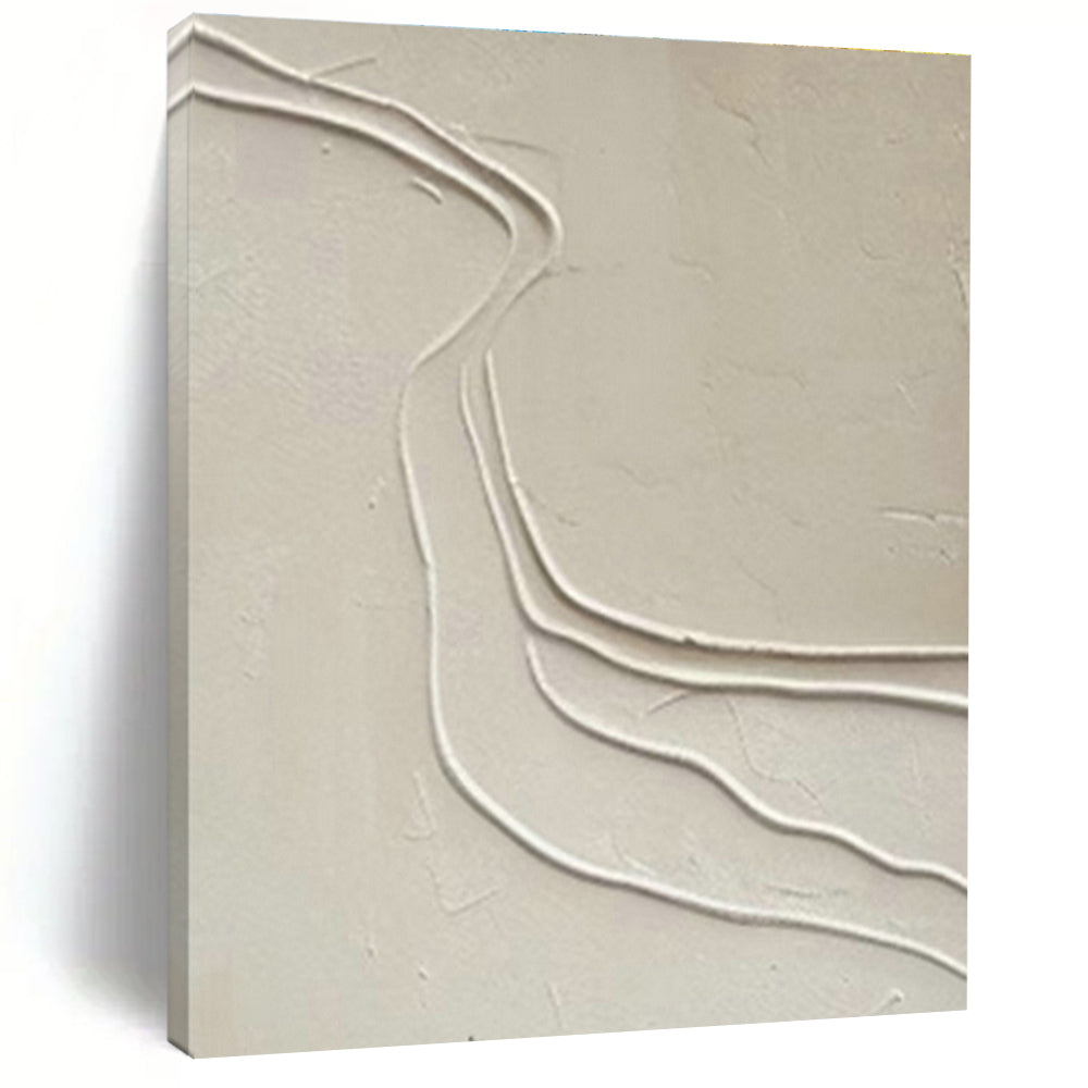 Curved Beige Textured Art for Scandinavian Nursery & Neutral - Toned Yoga Studio DLZ1997
