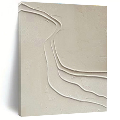 Curved Beige Textured Art for Scandinavian Nursery & Neutral - Toned Yoga Studio DLZ1997
