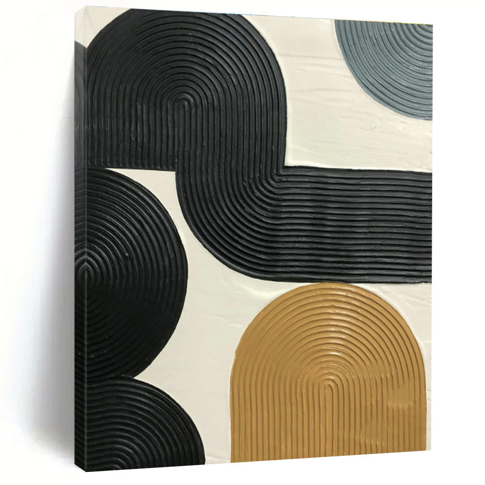Black - Brown - Gold Relief Art for Industrial Loft & Art Studio DLZ1185