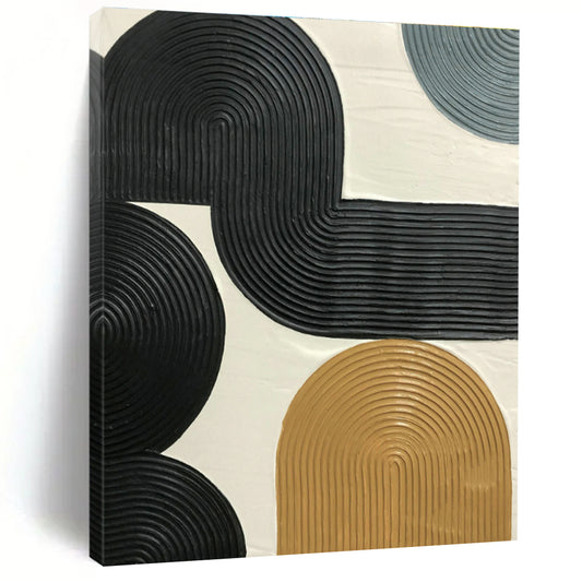Black - Brown - Gold Relief Art for Industrial Loft & Art Studio DLZ1185