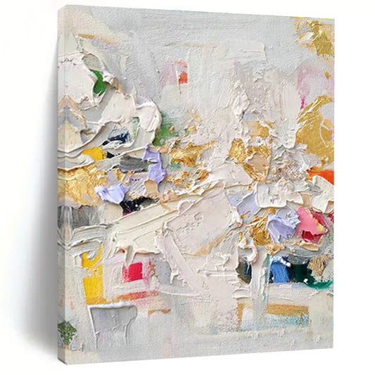 Colorful Gold - Accented Abstract Art for Luxury Hotel Suite & Upscale Home Living Room DLZ1600