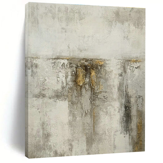Grey - Gold Texture Abstract Art for Living Room & Bedroom DLZ0546