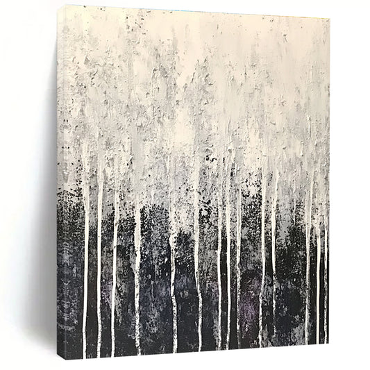 Grey and White Dripping Forest for Modern Industrial Office & Art - Inspired Home Library STSC360