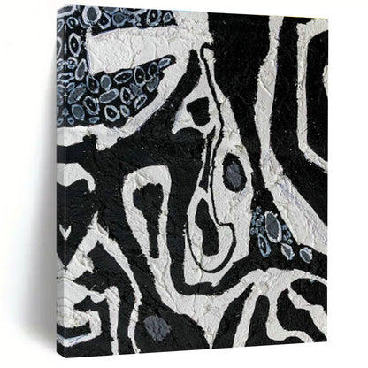 Black - White Textured Art for Industrial Café Restroom Walls DLZ0052