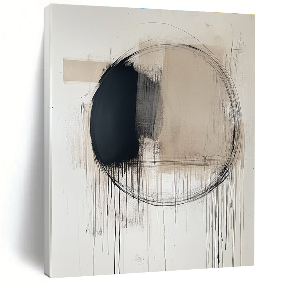 Minimalist Black Circle Drip for Contemporary Art Gallery & Calm Home Office STSC253