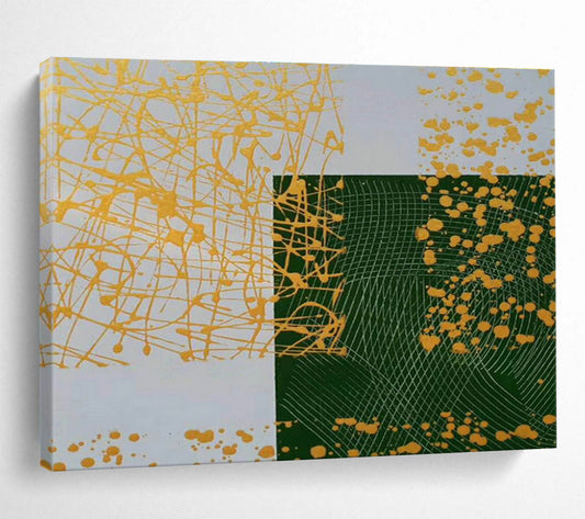 Yellow - Green Splash Abstract Art for Modern Home Outdoor Patio Decor DLZ2691