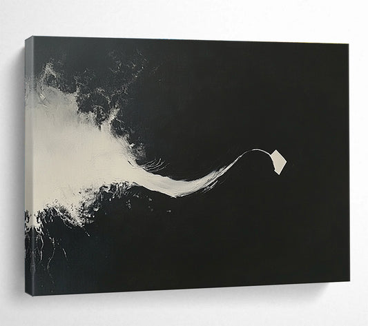 Black White Flow Art for Contemporary Dance Studio & Zen Meditation Space SC096