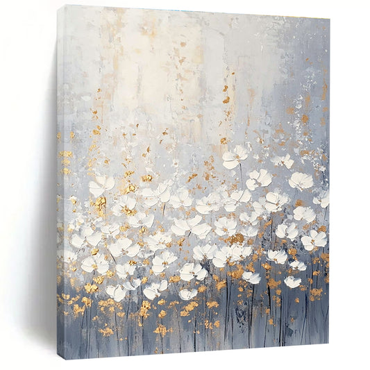 Gray and Gold Floral Abstract for Luxury Bedroom & Sophisticated Lounge STSC318