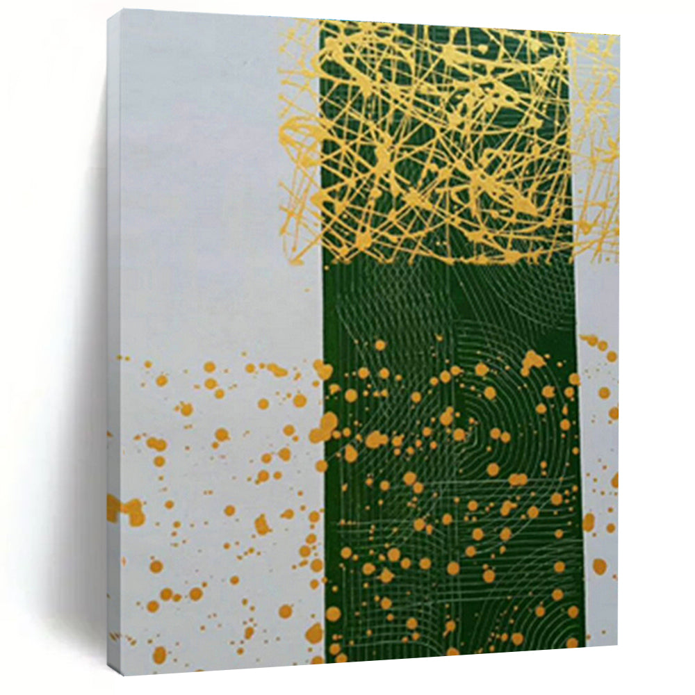 Yellow - Green Splatter Abstract Art for Bohemian Café & Artistic Playroom DLZ0776