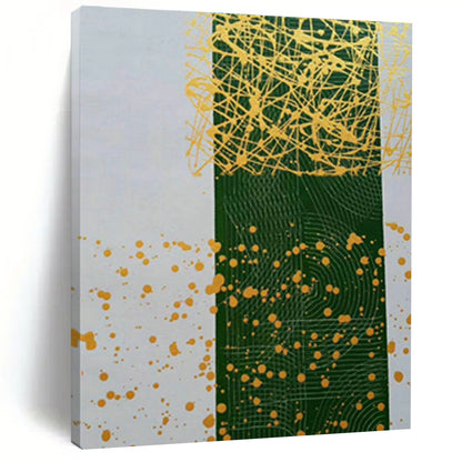 Yellow - Green Splatter Abstract Art for Bohemian Café & Artistic Playroom DLZ0776