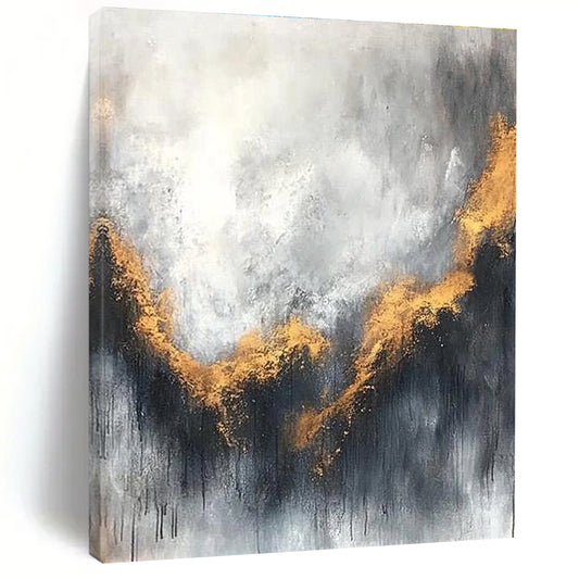 Grey and Gold Curved Abstract for Modern Art Gallery & Creative Studio STSC397