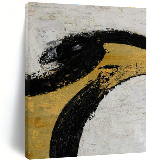 Black - Gold Abstract Art for High - End Restaurant Private Dining Rooms DLZ0039