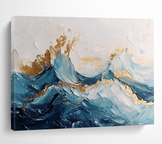 Textured Wave with Gold Art for Luxury Beachfront Villa & High - End Spa SC101