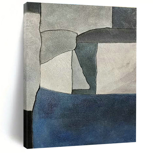 Gray - Blue Geometric Abstract for Office Cubicle Area & Urban Condo DLZ0579