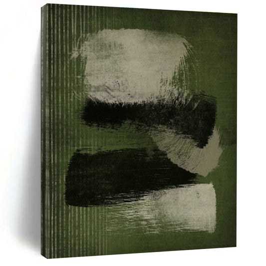 Minimalist Green Abstract Art for Japandi Living Room & Creative Studio DLZ1380