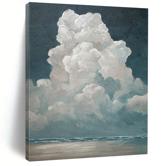Cloudy Sea View Art for Nautical Home Living Room & Coastal Art Gallery DLZ2159