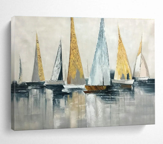 Sailboat Sea View Painting for Nautical - Themed Living Rooms DLZ2553