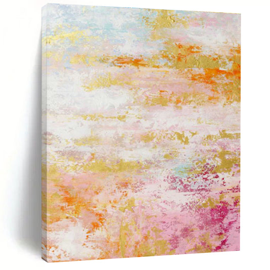 Pink - Gold Abstract Art for Luxury Bridal Suite Living Areas DLZ0047