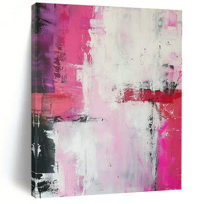 Pink - White - Black Abstract Art for Girly Bedroom & Art Café DLZ1696