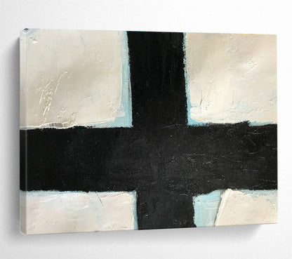 Black - White Cross Abstract Art for Minimalist Church Chapels DLZ2564