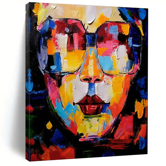 Vibrant Sunglasses Portrait Art for Fashion Boutique & Pop - up Art Event DLZ2352