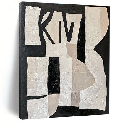 Black and White Collage - like Abstract for Avant - Garde Home & Art - Centric Library STSC313