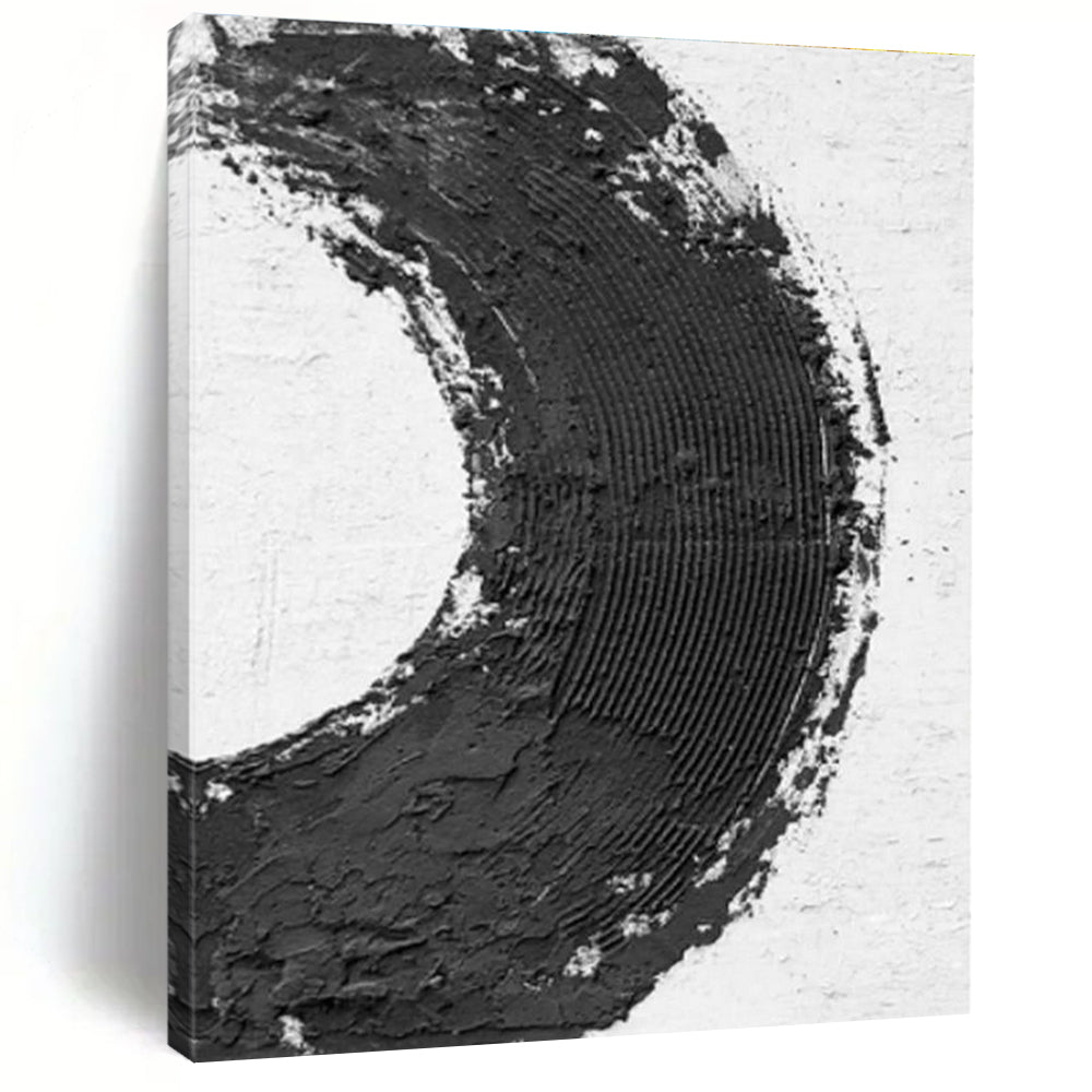 Black - White Circular Texture Art for Modern Lounge & Art - Themed Bar DLZ2375