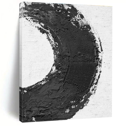 Black - White Circular Texture Art for Modern Lounge & Art - Themed Bar DLZ2375