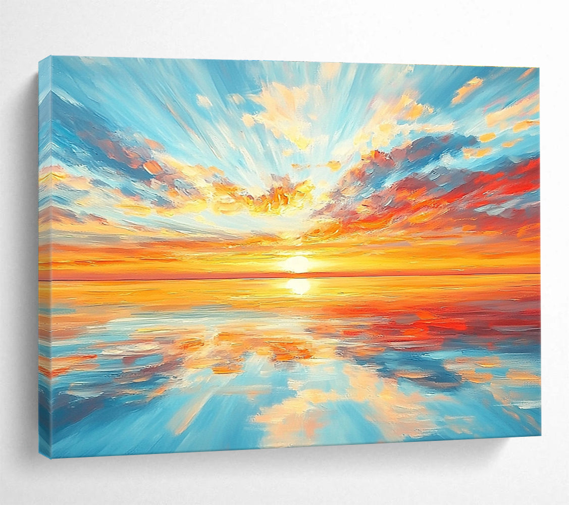 Breathtaking Sunset Over Sea Art for Coastal Living Room & Beachfront Hotel SC403