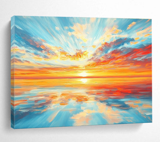 Breathtaking Sunset Over Sea Art for Coastal Living Room & Beachfront Hotel SC403