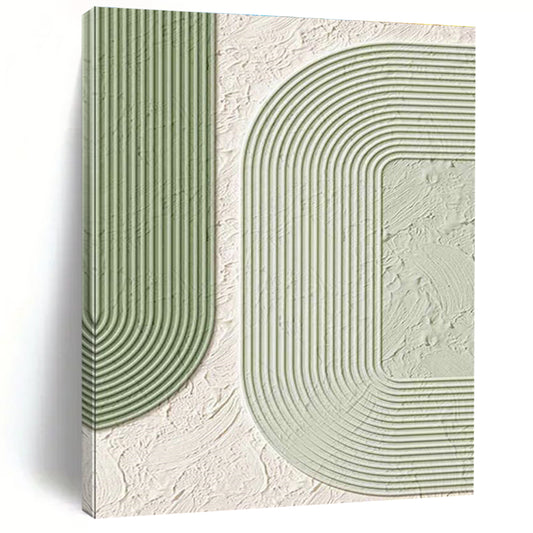 Green and White Textured Arches Art for Scandi - Style Café & Modern Living Room DLZ2193
