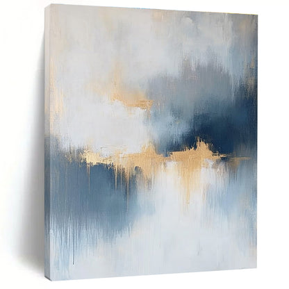 Blue, Grey, and Gold Abstract for Sophisticated Living Room & Luxury Hotel Suite STSC386