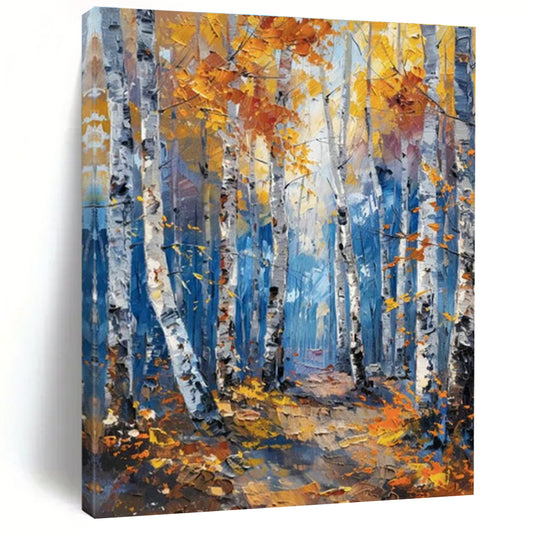 Autumn Birch Forest Art for Cabin in the Woods & Nature - Lover’s Library DLZ1413
