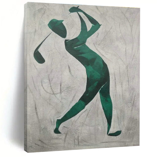 Green Golfer Silhouette Art for Sports Bar & Golf Clubhouse DLZ1784
