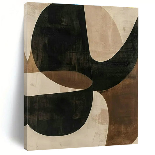Brown - Black Curved Abstract Art for Bohemian - Style Home & Creative Writing Studio DLZ1756