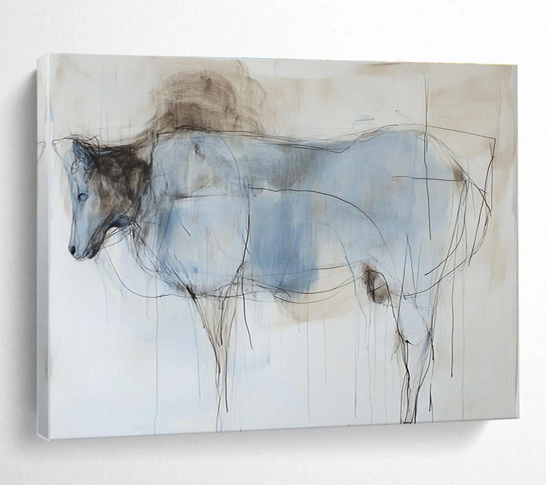 Sketchy Horse Figure Art for Equestrian Club Lounge & Bohemian Home Study SC153