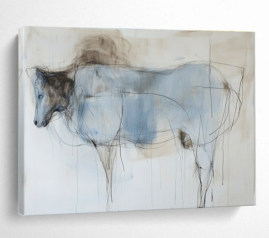 Sketchy Horse Figure Art for Equestrian Club Lounge & Bohemian Home Study SC153