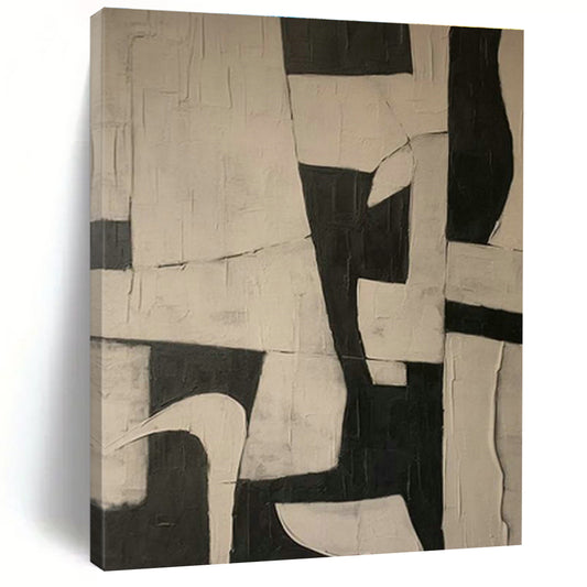 Black - White Geometric Art for Industrial - Style Café Feature Walls DLZ0207