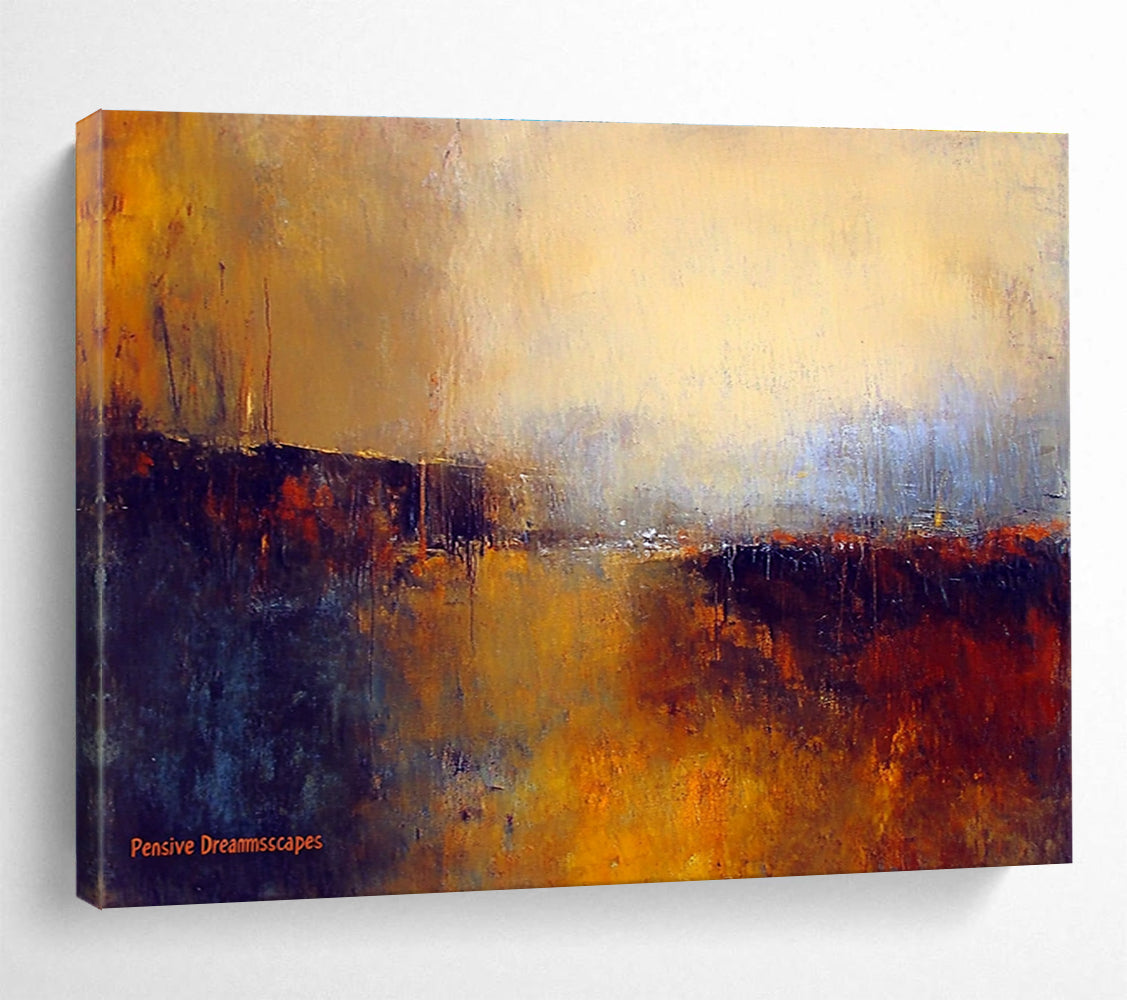 Pensive Landscape Abstract Art for Literary Study & Contemplative Bedroom SC338