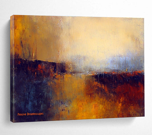 Pensive Landscape Abstract Art for Literary Study & Contemplative Bedroom SC338