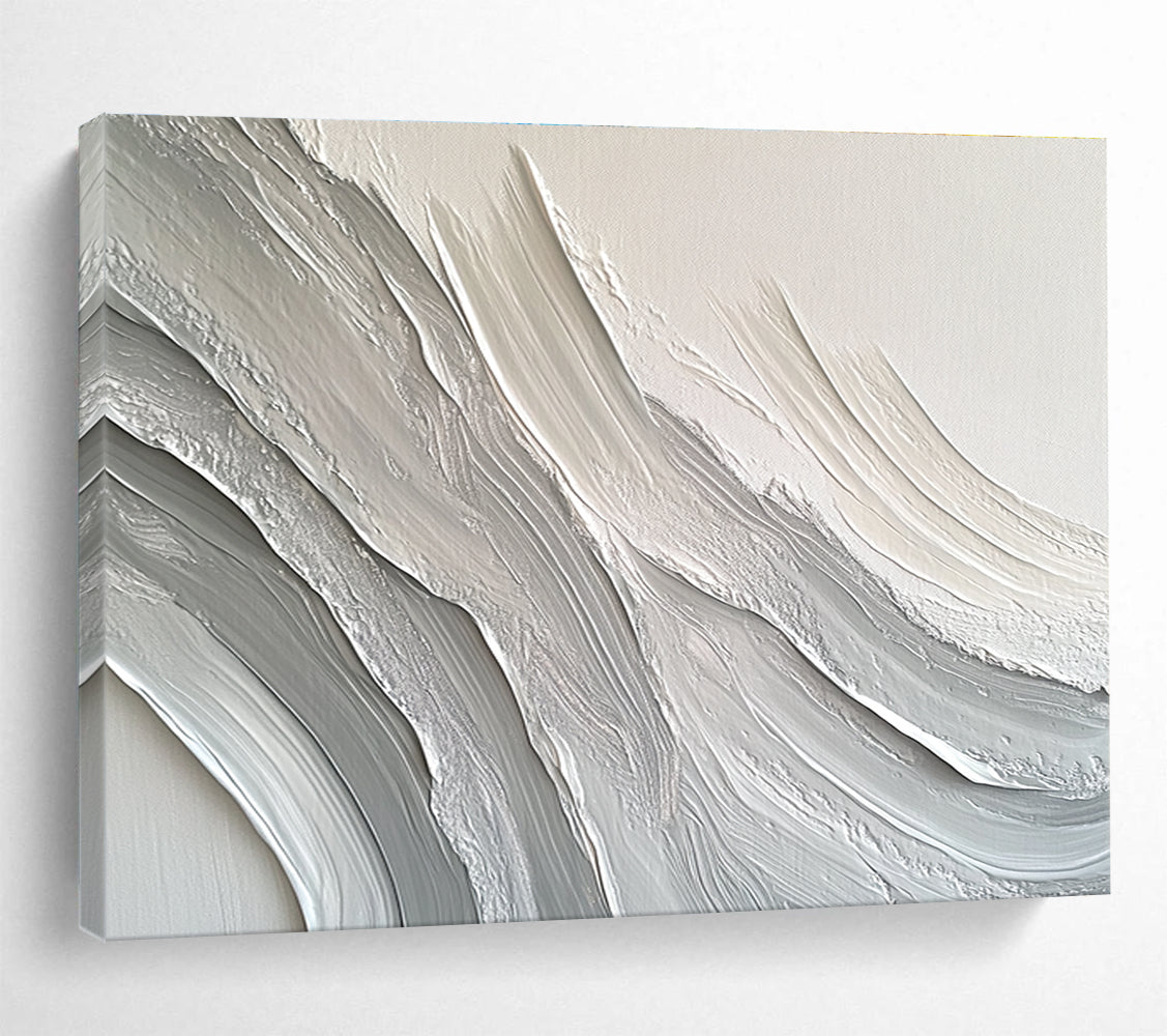 Textured Gray Waves Art for Minimalist Living Room & Contemporary Office SC451