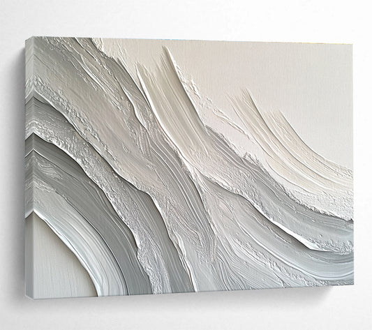 Textured Gray Waves Art for Minimalist Living Room & Contemporary Office SC451