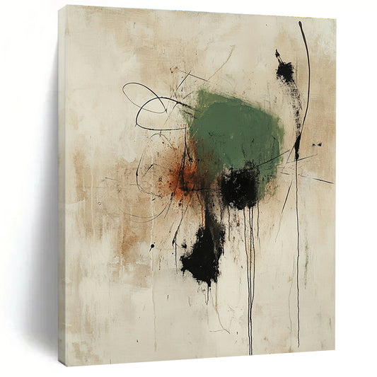 Green and Black Abstract for Sophisticated Dining Area & Art Gallery Hallway STSC1186