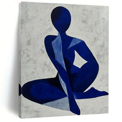 Blue Abstract Figure Art for Contemporary Art Gallery & Yoga Studio STSC1405