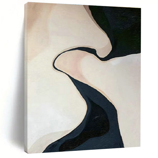 Curved Black - White Art for Modern Spa & Minimalist Bedroom DLZ1509