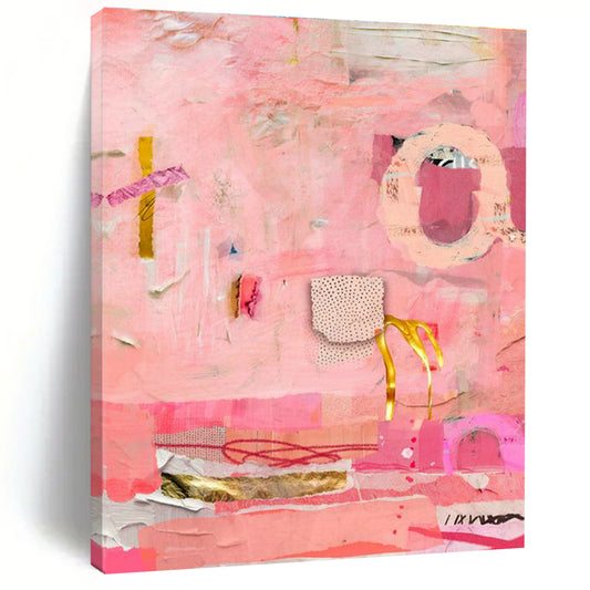 Pink - Themed Collage Abstract Art for Girly Salon Waiting Areas DLZ0087