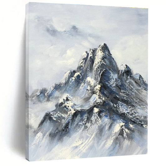 Traditional Snowy Mountain Painting for Mountain Lodge & Art Collector’s Home DLZ1266