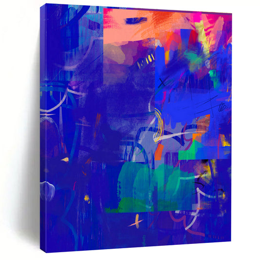 Blue - Hued Abstract Art for Rooftop Lounge & Night Sky Observation Deck DLZ0647