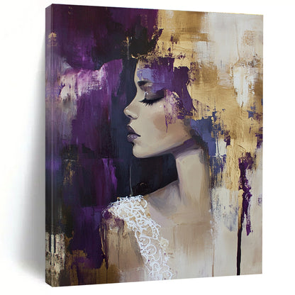 Woman with Purple and Gold Abstract Background for Luxury Beauty Salon & Art - Centric Lounge STSC177