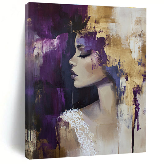 Woman with Purple and Gold Abstract Background for Luxury Beauty Salon & Art - Centric Lounge STSC177